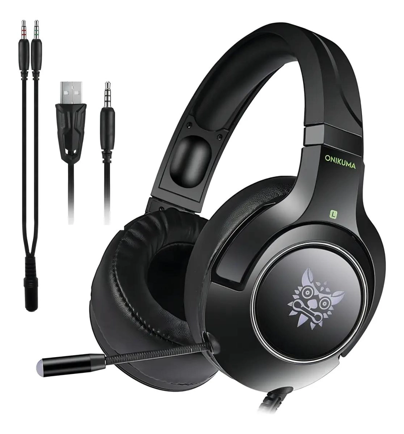 AUDIFONOS GAMER OVER-EAR CON MICROFONO Y LUZ LED - 4