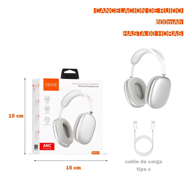AUDIFONOS INALAMBRICOS BLUETOOTH CON CANCELACION DE RUIDO - 3