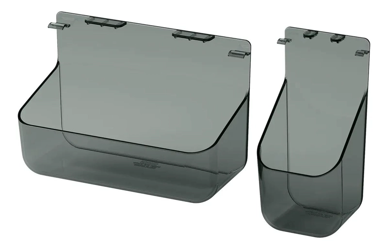SET 2 ORGANIZADORES COLGANTES PARA BAÑO TRANSPARENTE GRIS - 1
