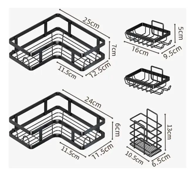 ORGANIZADOR DE DUCHA ADHESIVO CON 5 REPISAS PARA BAÑO - 2