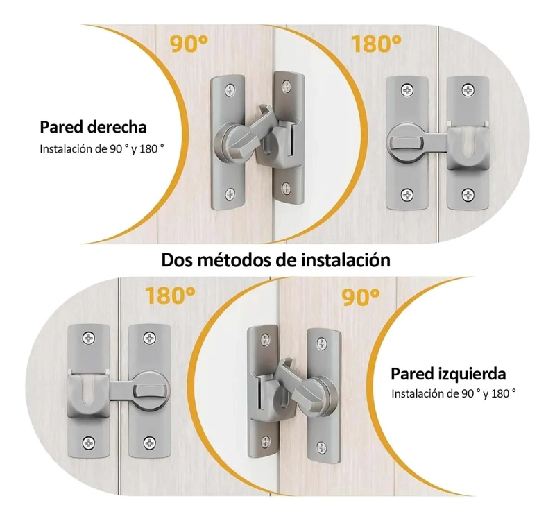 PACK 2 CERRADURAS PARA PUERTAS DE GRANERO 90 Y 180° - 5