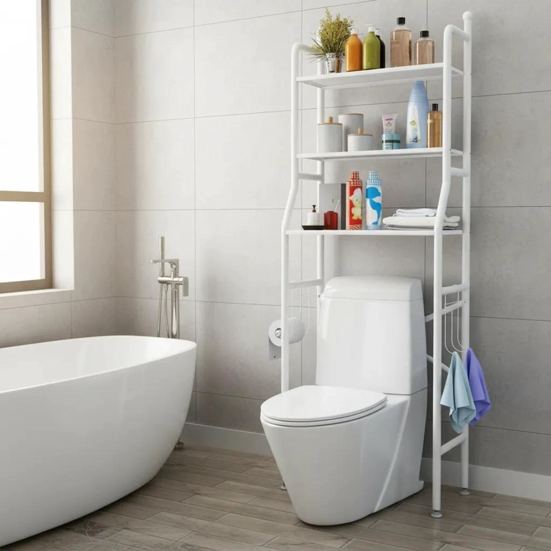 MUEBLE ORGANIZADOR DE BAÑO 3 NIVELES BLANCO - 2