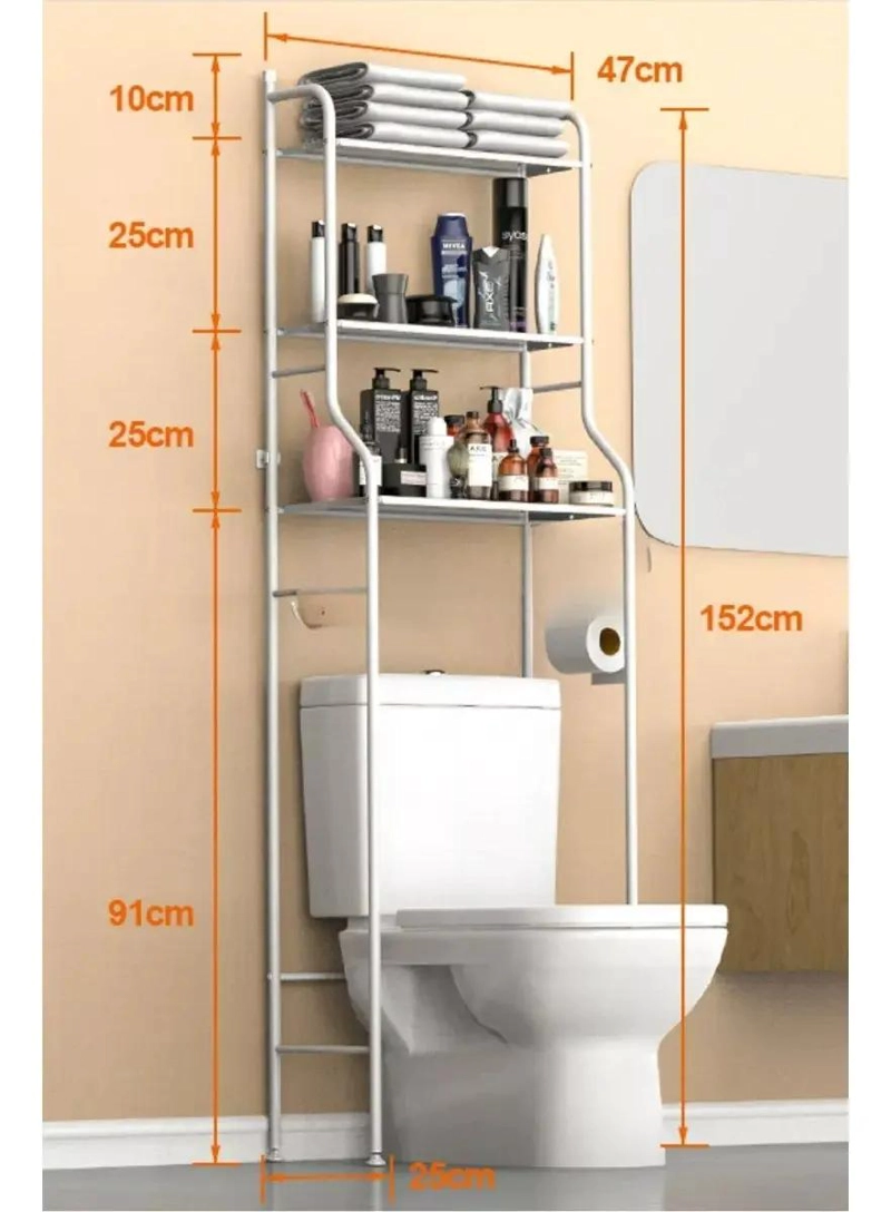MUEBLE ORGANIZADOR DE BAÑO 3 NIVELES BLANCO - 4