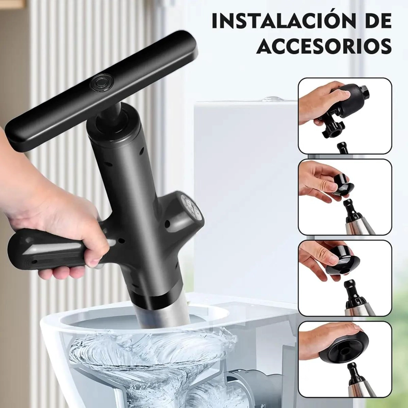 BOMBA DESTAPACAÑOS CON BAROMETRO PARA BAÑO Y COCINA - 2
