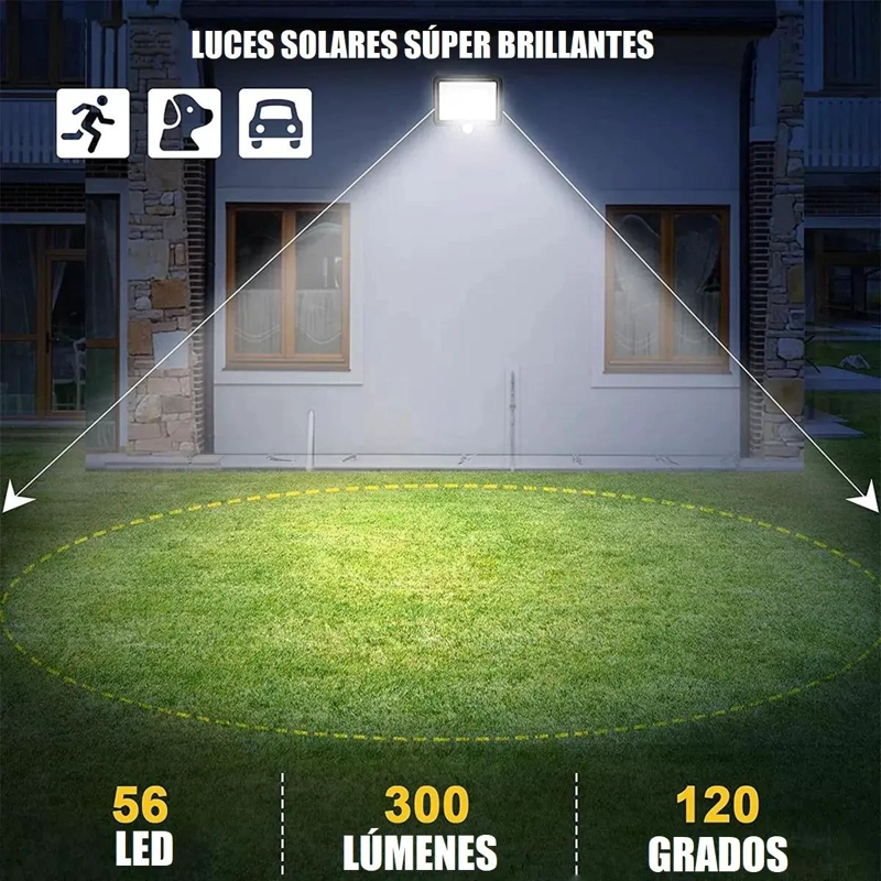 PACK 2 FOCOS LED SOLARES PARA EXTERIOR 250W - 3