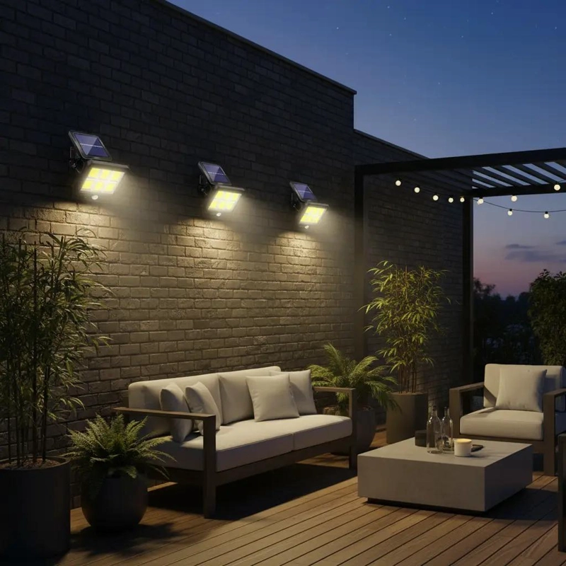 PACK 3 FOCOS LED SOLARES PARA EXTERIOR CON SENSOR - 1