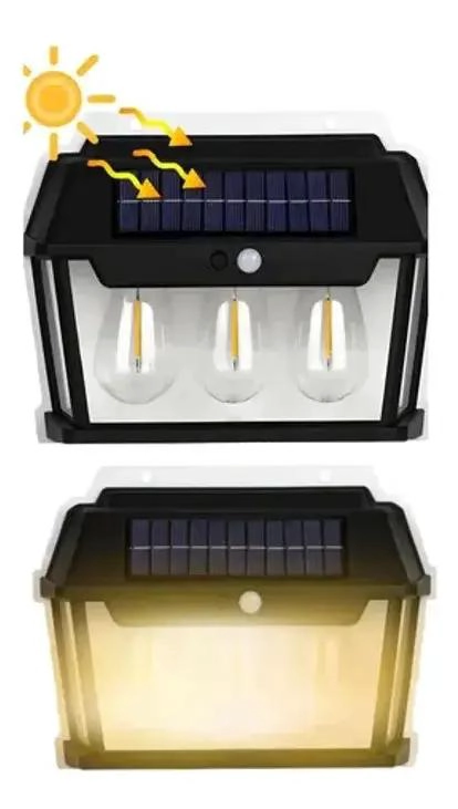 APLIQUE SOLAR IMPERMEABLE CON SENSOR Y 3 LEDS - 5