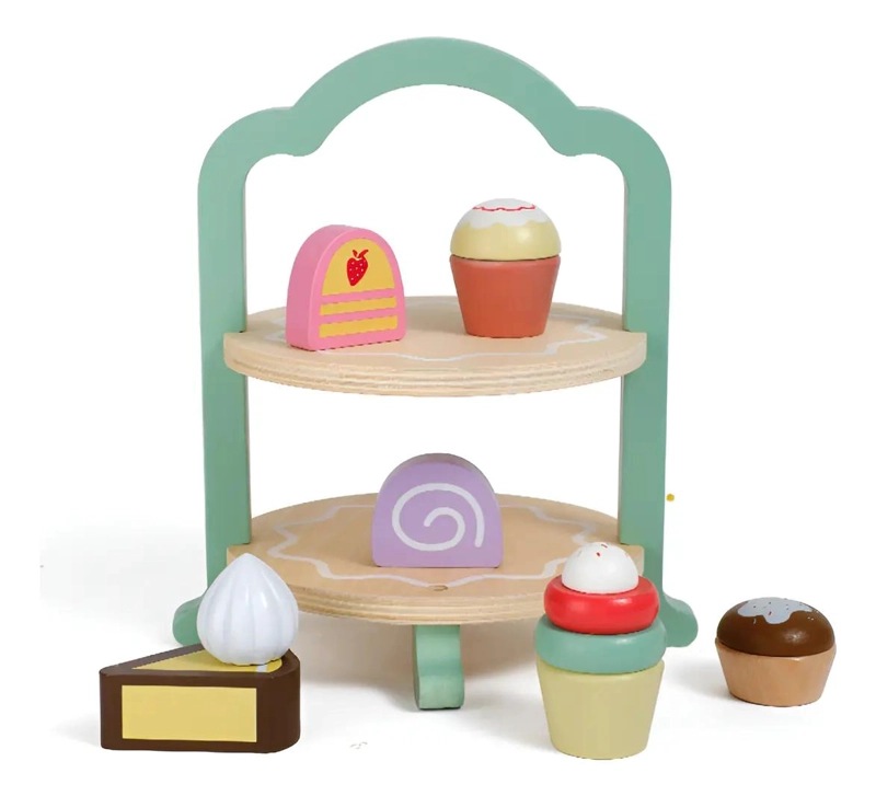 SET DE JUGUETES DE MADERA HELADOS Y PASTELES - 1