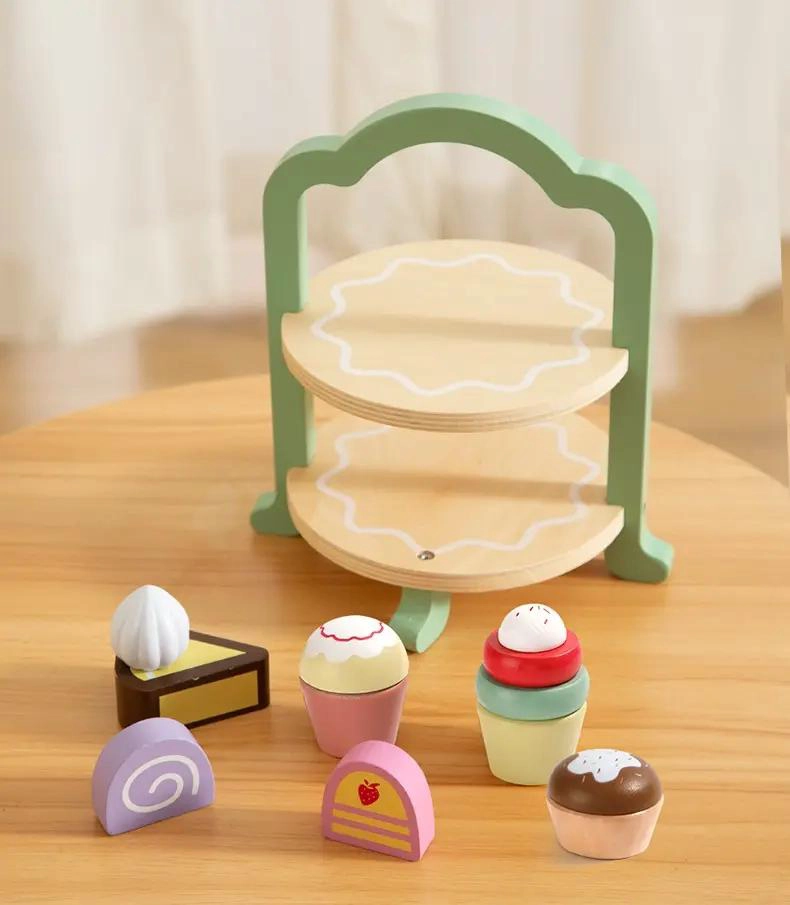SET DE JUGUETES DE MADERA HELADOS Y PASTELES - 2