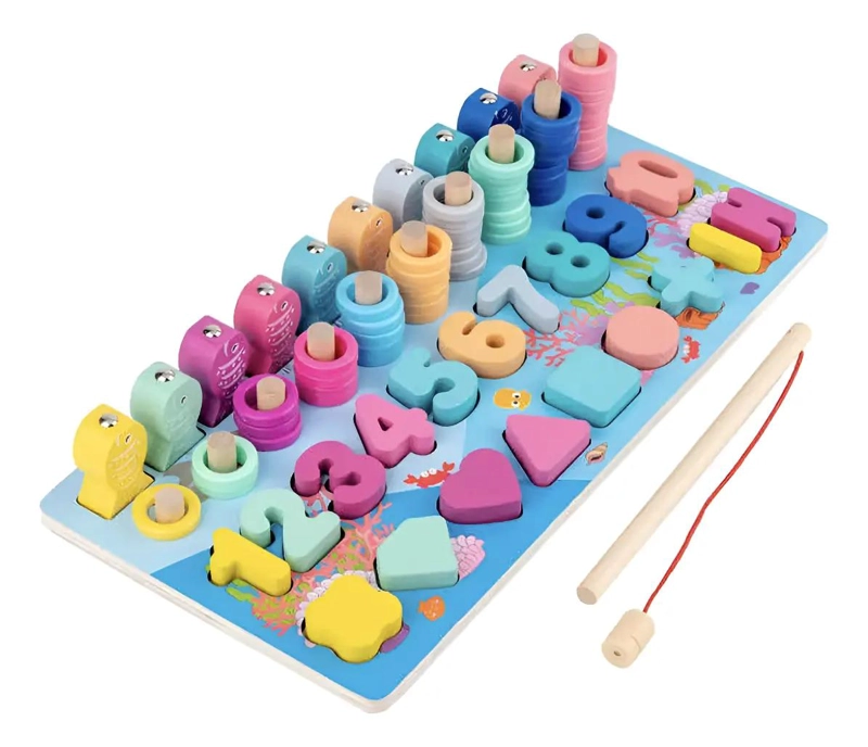JUGUETE DE PESCA MAGNE TICA DE MADERA PARA NIÑOS - 1
