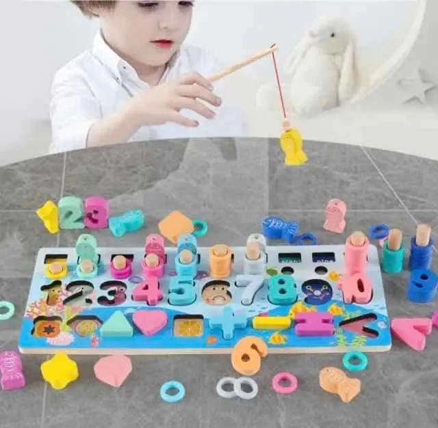 JUGUETE DE PESCA MAGNE TICA DE MADERA PARA NIÑOS - 5