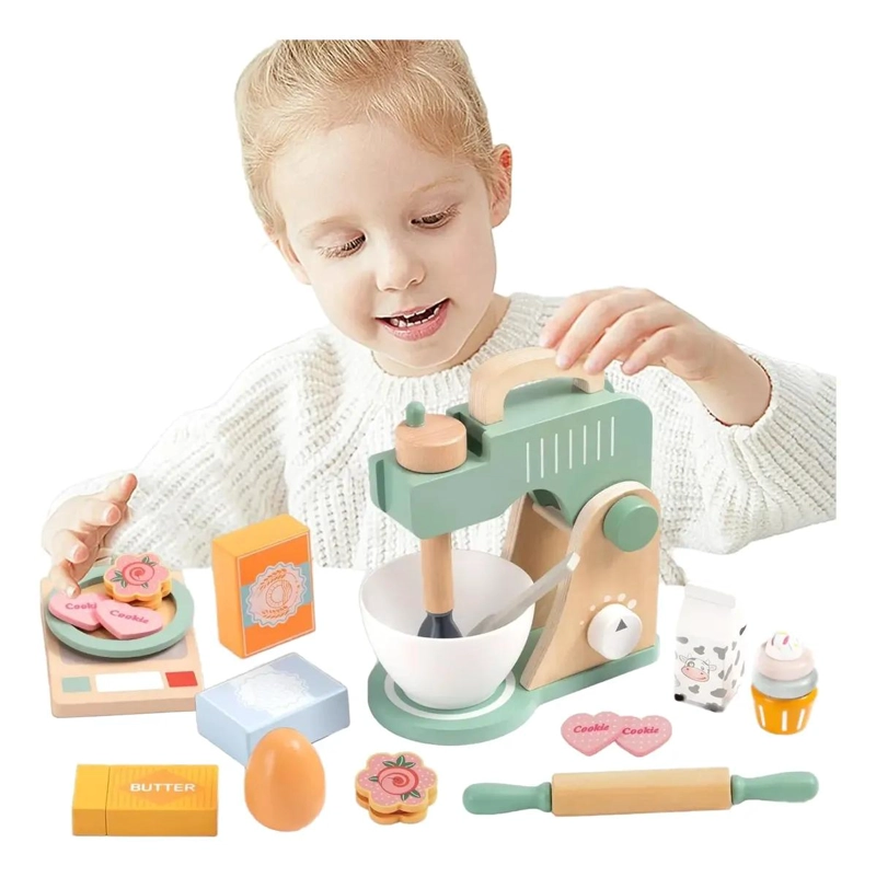 BATIDORA MEZCLADORA DE MADERA DIDACTICA PARA NIÑOS - 1