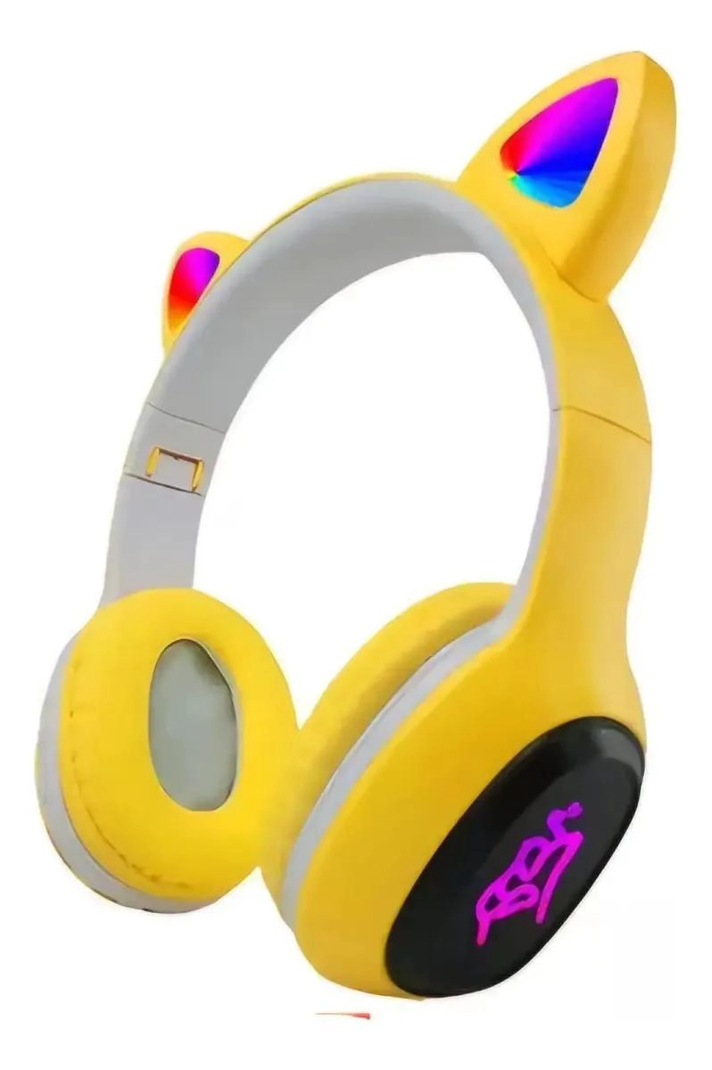AUDIFONOS INALAMBRICOS P58M CON LUCES LED Y DISEÑO OREJAS - 1