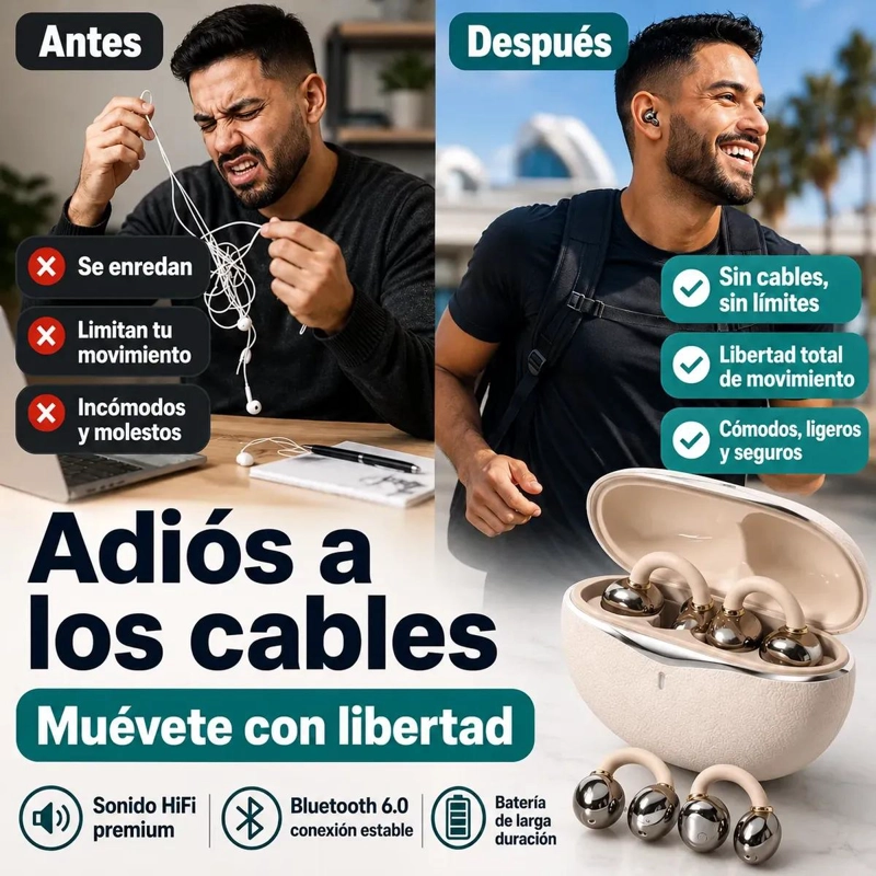 AUDIFONOS BLUETOOTH INALAMBRICOS CON CANCELACION DE RUIDO - 5