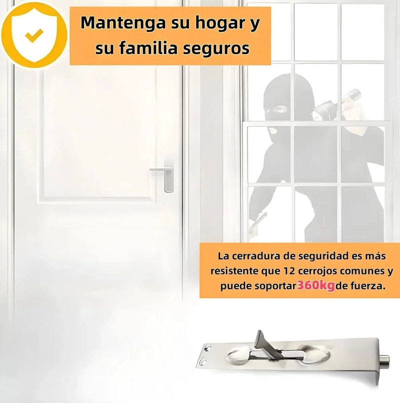 CERRADURA DE PUERTA DE EMBUTIR CON CERROJO DE SEGURIDAD - 5