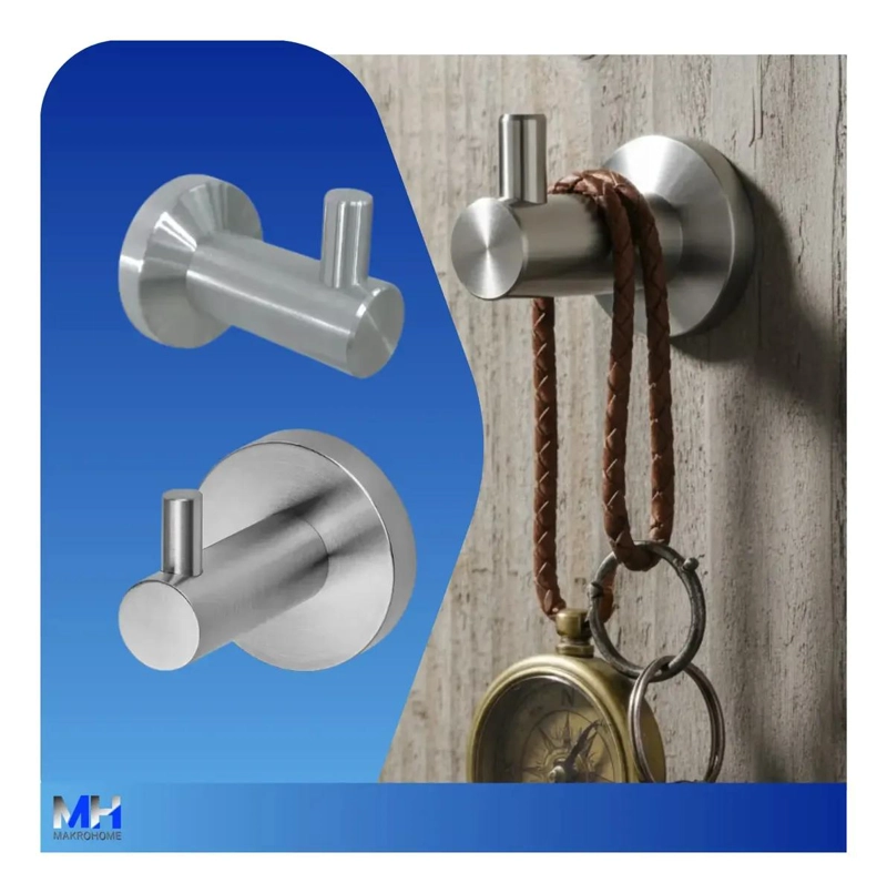 PACK DE 3 PERCHEROS DE BAÑO EN ACERO INOXIDABLE - 1