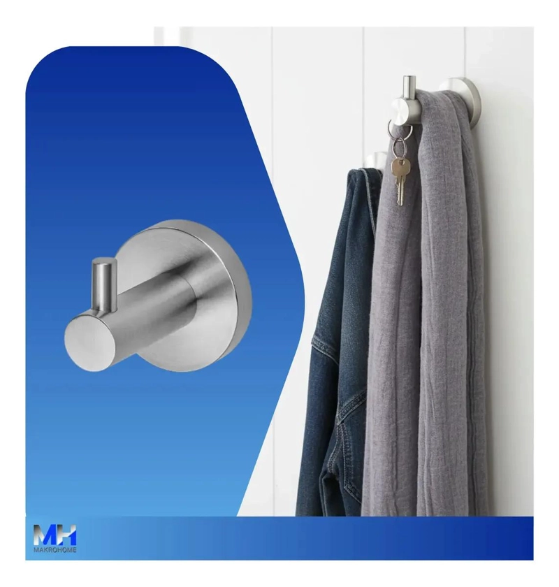 PACK DE 3 PERCHEROS DE BAÑO EN ACERO INOXIDABLE - 2