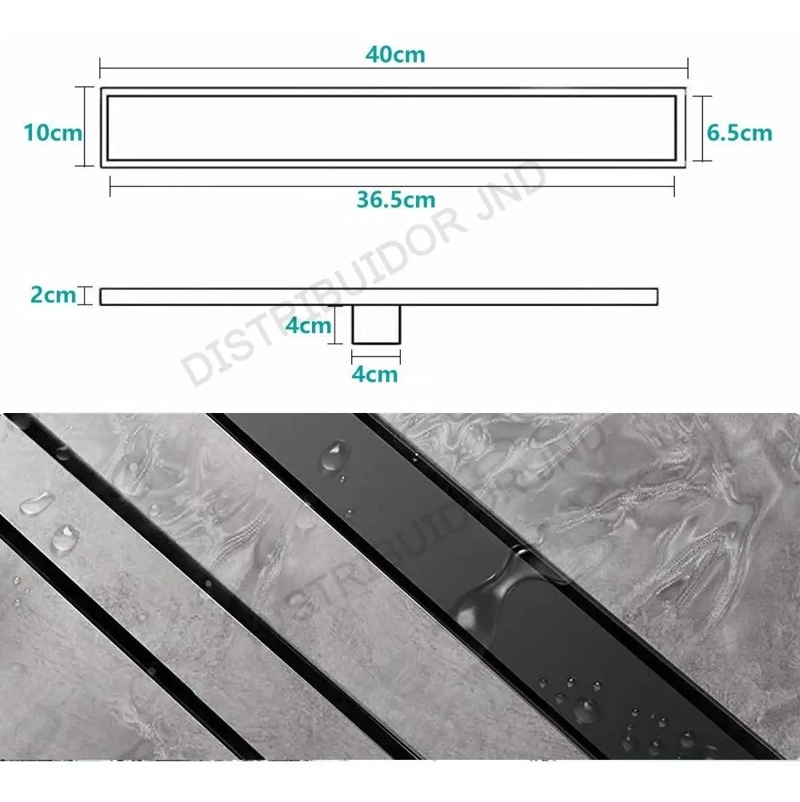 DESAGÜE DE SUELO RECTANGULAR LINEAL 10X40 CM ACERO INOX - 3