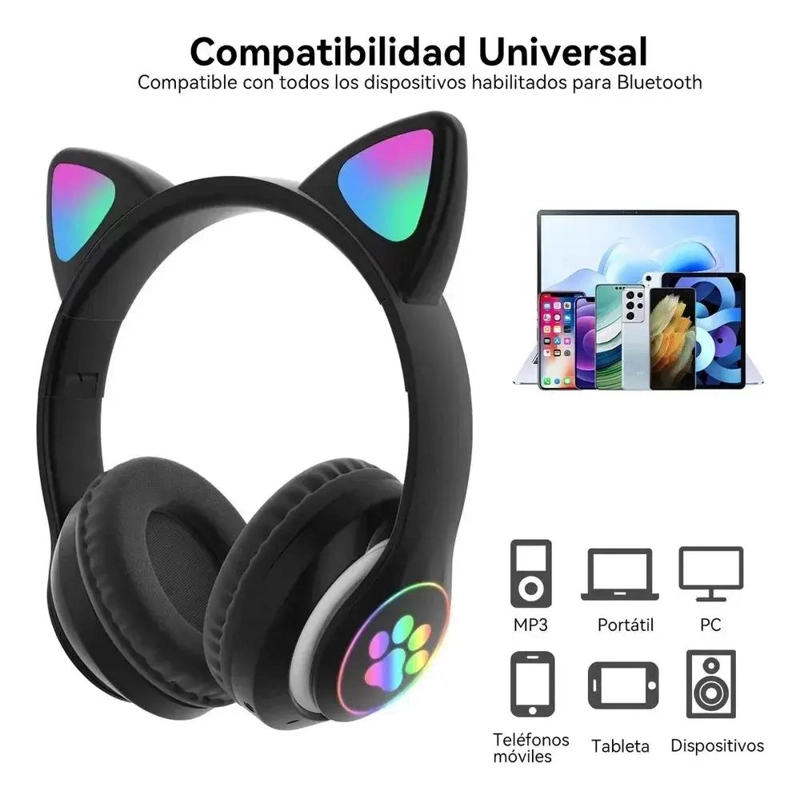 AUDIFONOS BLUETOOTH CON MICROFONO Y BATERIA RECARGABLE - 5