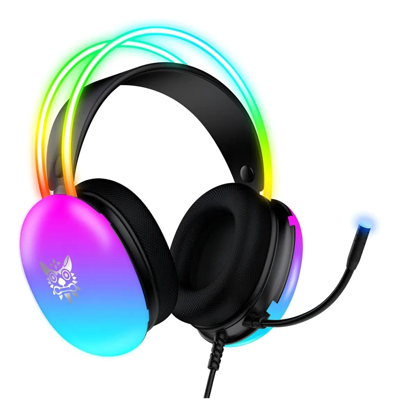 AUDIFONOS GAMER CON MICROFONO Y LUZ RGB PARA PC Y CONSOLA - 1