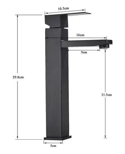 LLAVE MONOMANDO PARA LAVAMANOS NEGRA MATE 30 CM - 4