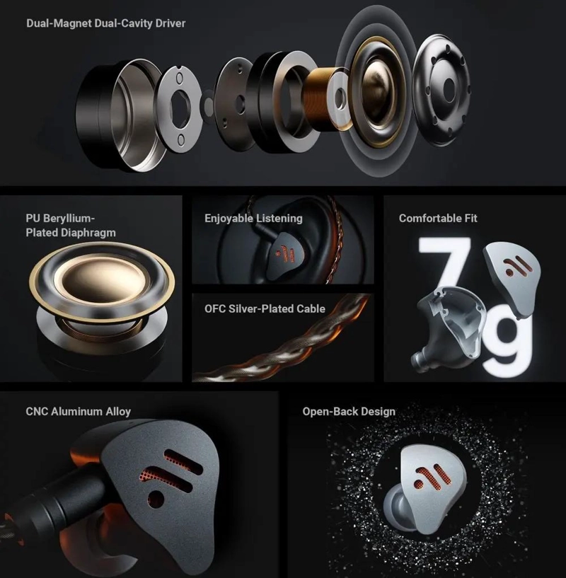 AUDIFONOS IN-EAR MONITORES OPEN BACK OBSIDIAN - 4