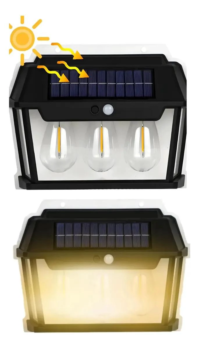 APLIQUE SOLAR VINTAGE CON SENSOR Y 3 LED IMPERMEABLE - 5
