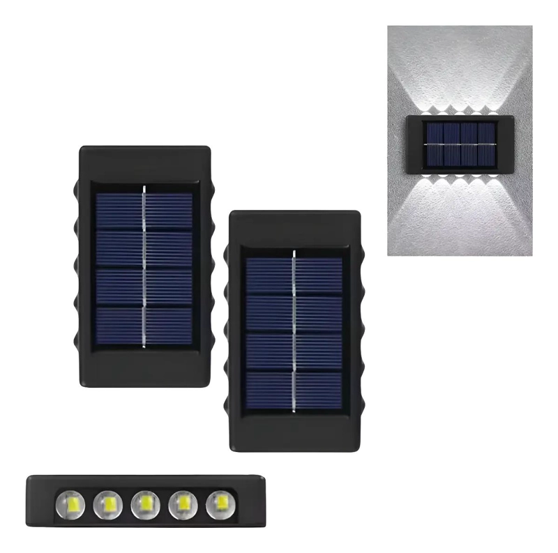 PACK 2 LAMPARAS SOLARES LED PARA EXTERIOR APLIQUE - 1