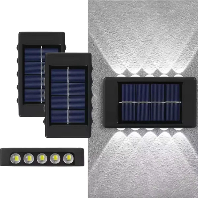 PACK 2 LAMPARAS SOLARES LED PARA EXTERIOR APLIQUE - 2