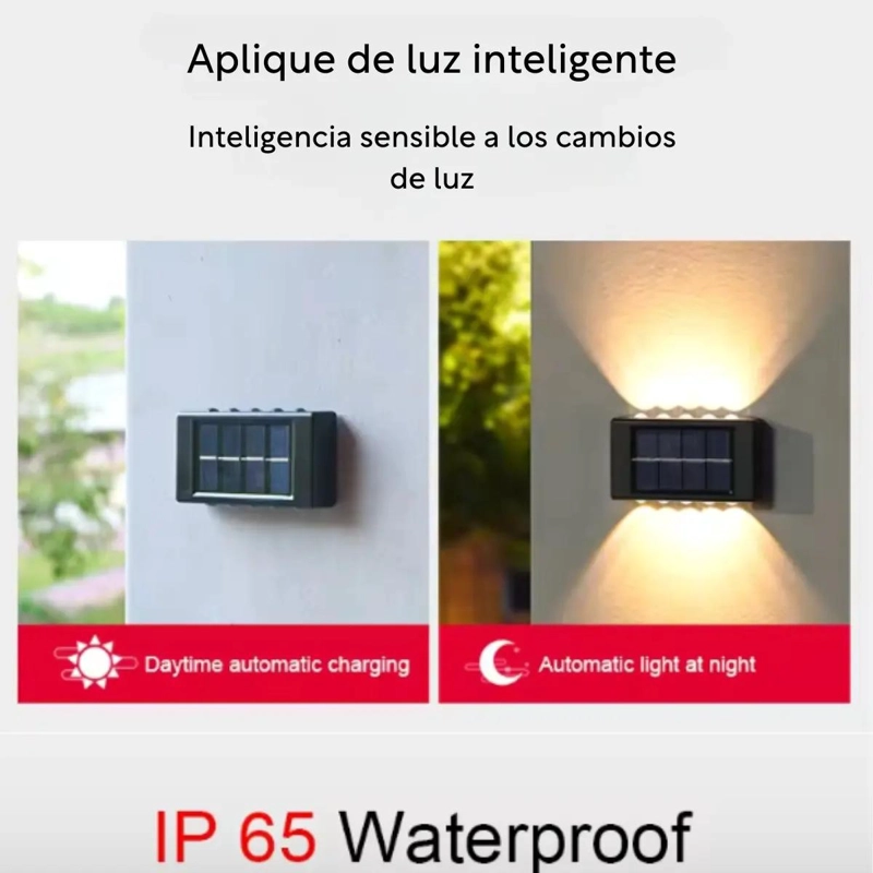 PACK 2 LAMPARAS SOLARES LED PARA EXTERIOR APLIQUE - 4