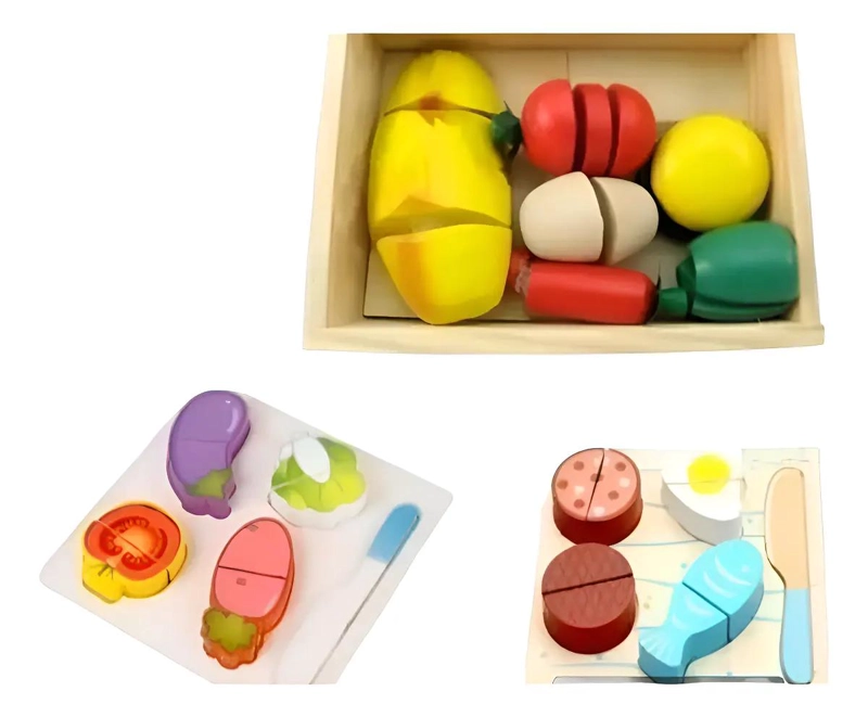 COCINA DE JUGUETE INFANTIL CON FRUTAS DE MADERA - 1