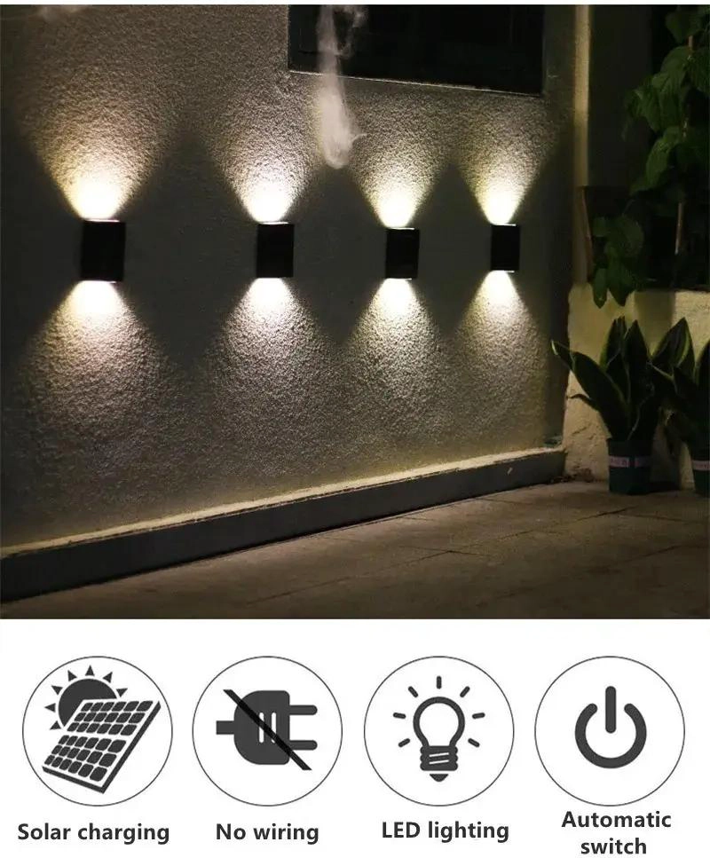 PACK 4 FOCOS LED SOLAR PARA JARDIN EXTERIOR - 2