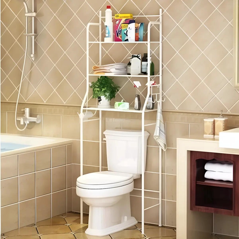 ORGANIZADOR DE BAÑO ARMABLE 3 NIVELES PARA INODORO - 1