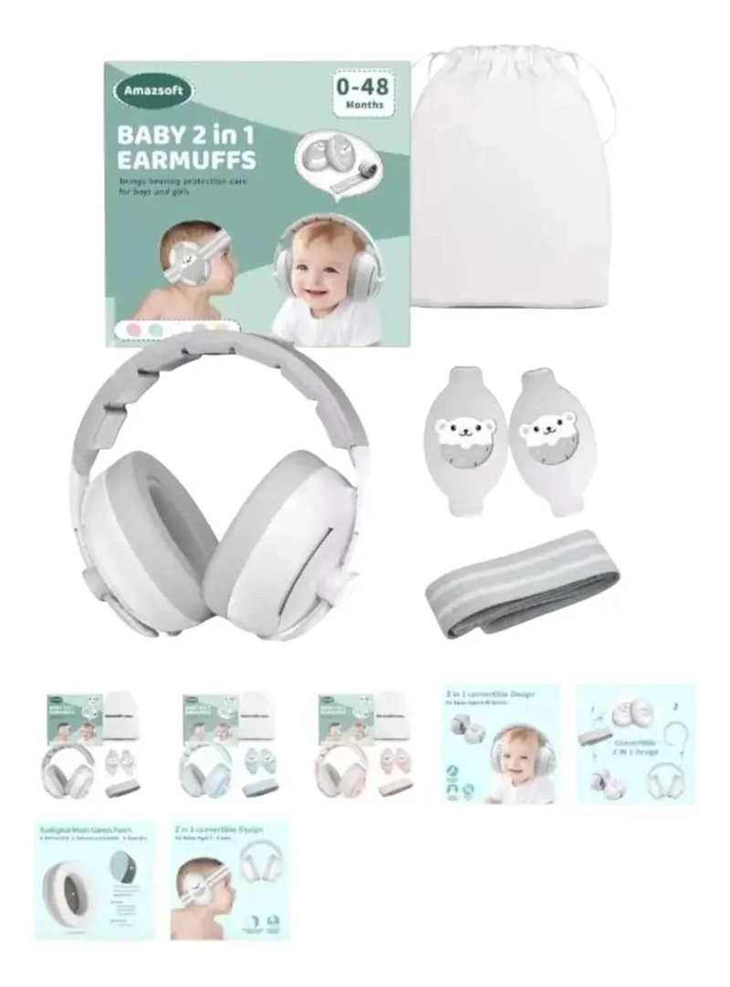 AUDIFONOS PROTECTORES ANTI-RUIDO PARA BEBE S 2 EN 1 - 2