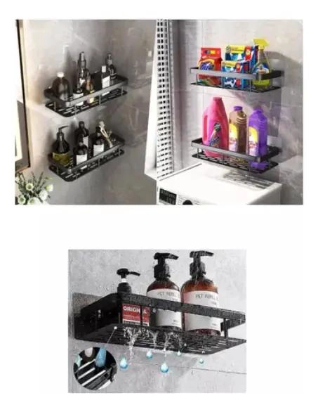 ESTANTE DE ALMACENAMIENTO PARA BAÑO SIN PERFORACIONES 2 P - 4