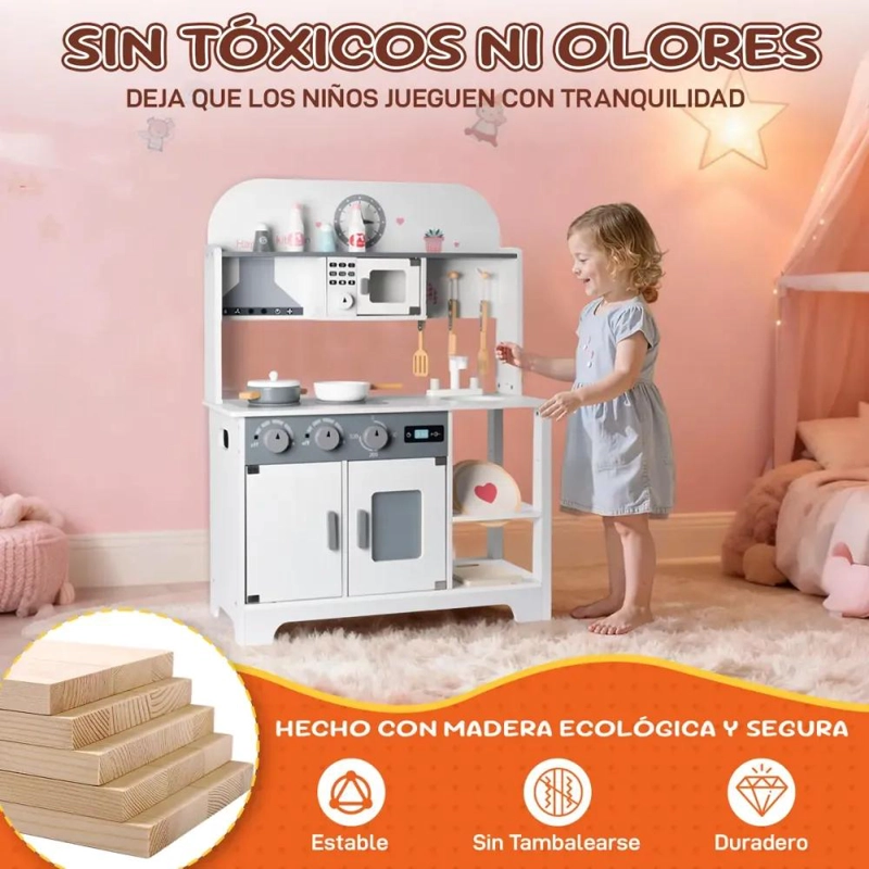 COCINA DE MADERA INFANTIL ESTILO KAWAII PARA NIÑOS - 3