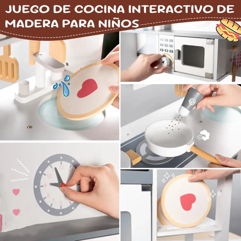 COCINA DE MADERA INFANTIL ESTILO KAWAII PARA NIÑOS - 5