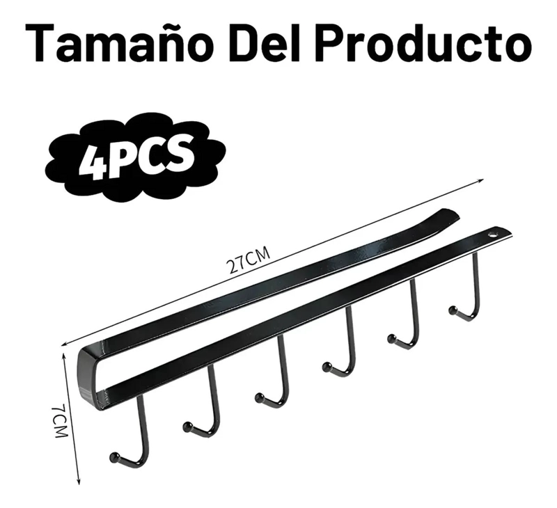 SET 4 GANCHOS COLGANTES PARA COCINA Y BAÑO - 2