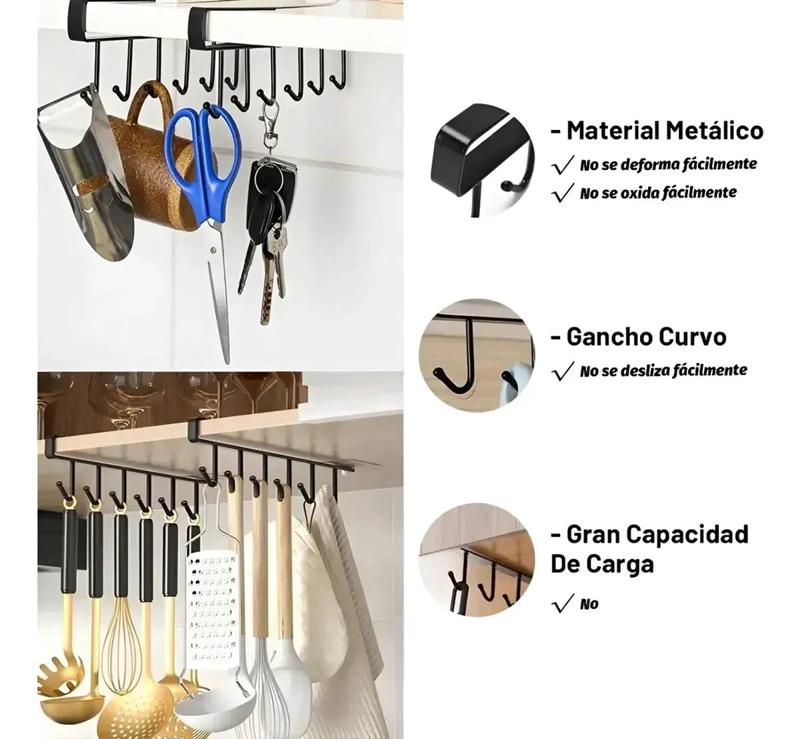 SET 4 GANCHOS COLGANTES PARA COCINA Y BAÑO - 5