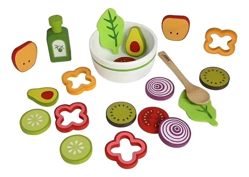ENSALADERA DE MADERA PARA JUEGO INFANTIL - 1