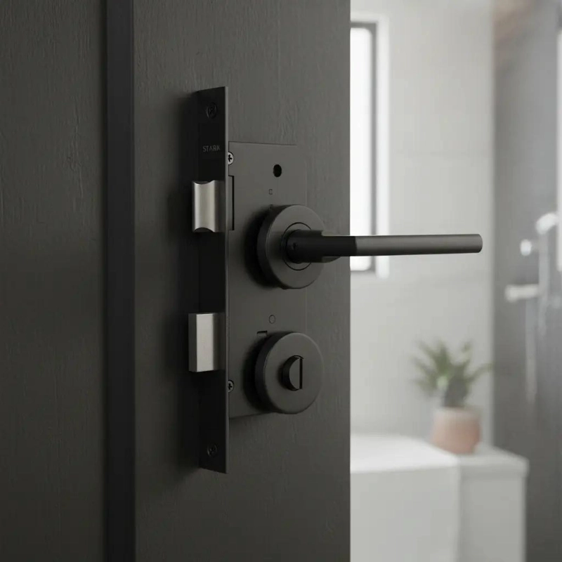 CERRADURA EMBUTIR PARA BAÑO CON MANILLA Y RANURA DE EMERG - 3