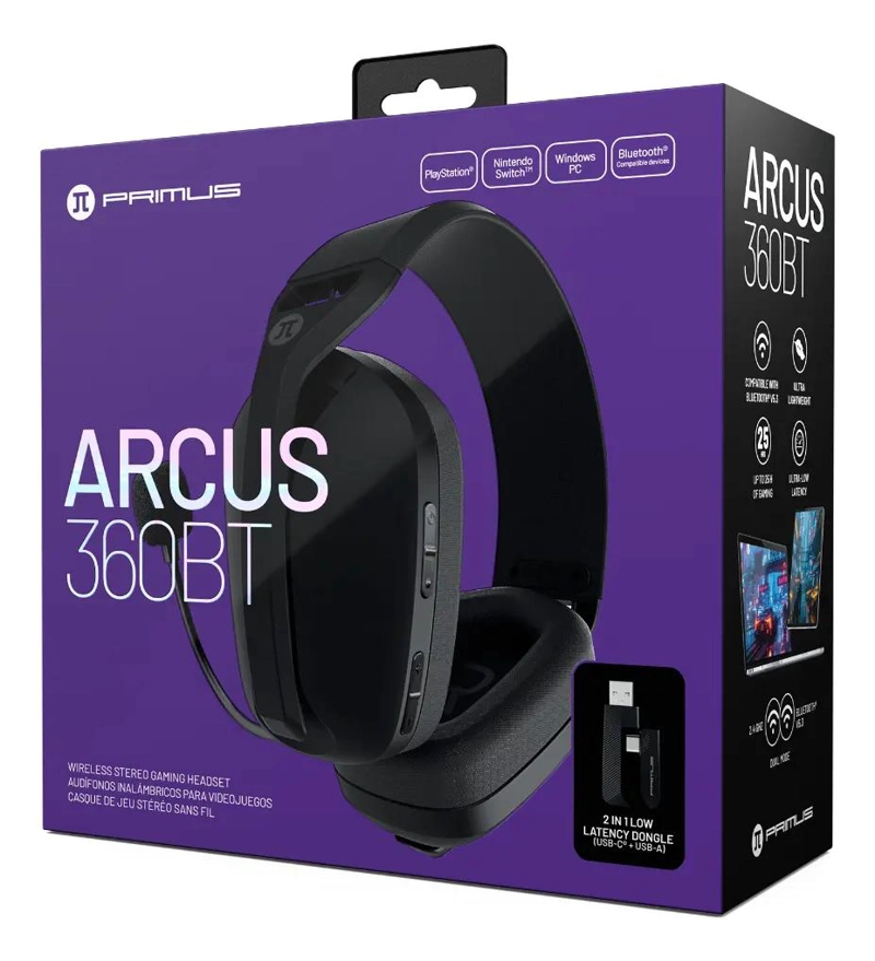 AUDIFONOS GAMER INALAMBRICOS CON DONGLE 2.4GHZ NEGRO - 5
