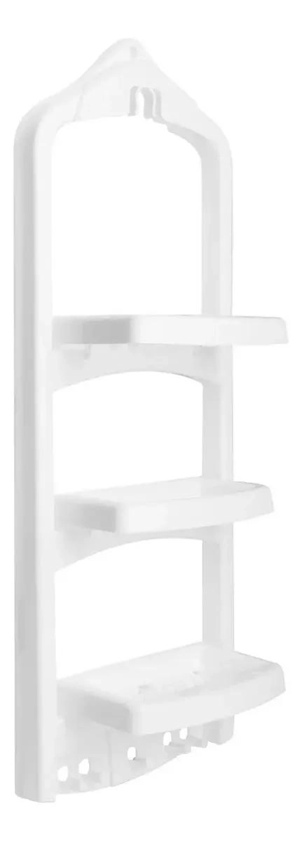 ORGANIZADOR DE DUCHA PLASTICO BLANCO 3 NIVELES 70X26 CM - 1