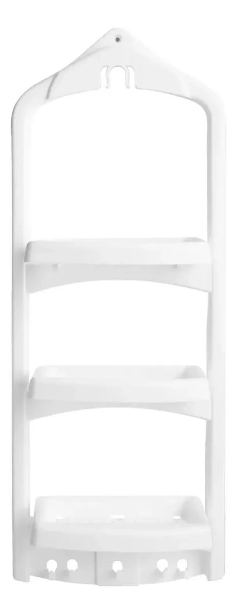 ORGANIZADOR DE DUCHA PLASTICO BLANCO 3 NIVELES 70X26 CM - 3
