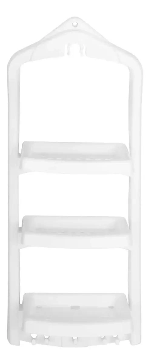 ORGANIZADOR DE DUCHA PLASTICO BLANCO 3 NIVELES 70X26 CM - 4
