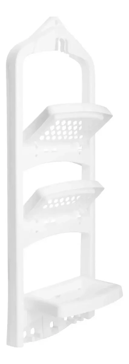 ORGANIZADOR DE DUCHA PLASTICO BLANCO 3 NIVELES 70X26 CM - 5
