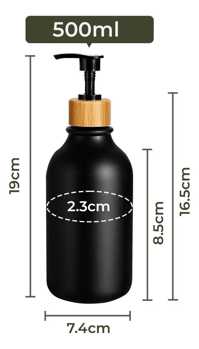 PACK 3 DISPENSADORES DE JABON 500 ML PLASTICO BAMBU - 5