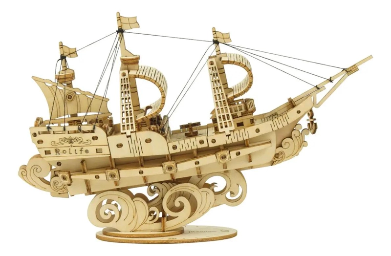 PUZZLE 3D BARCO MERCANTE SAILING SHIP DE MADERA - 2