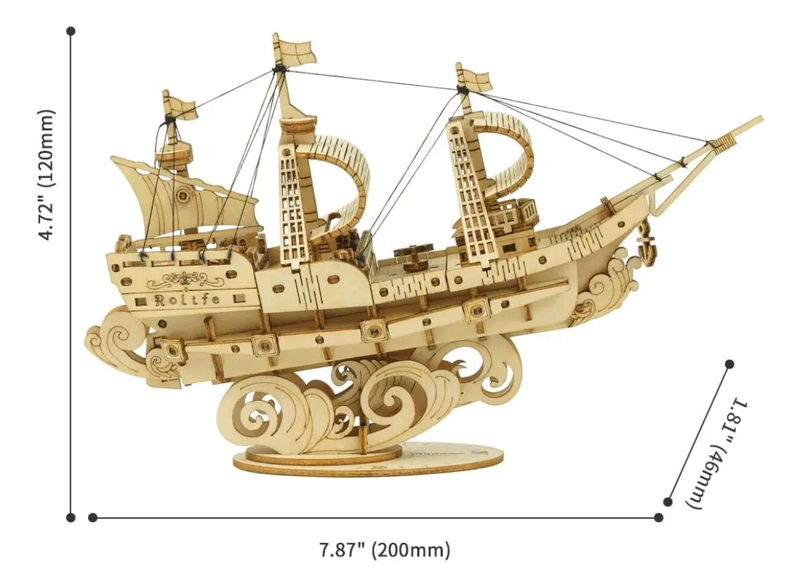 PUZZLE 3D BARCO MERCANTE SAILING SHIP DE MADERA - 3