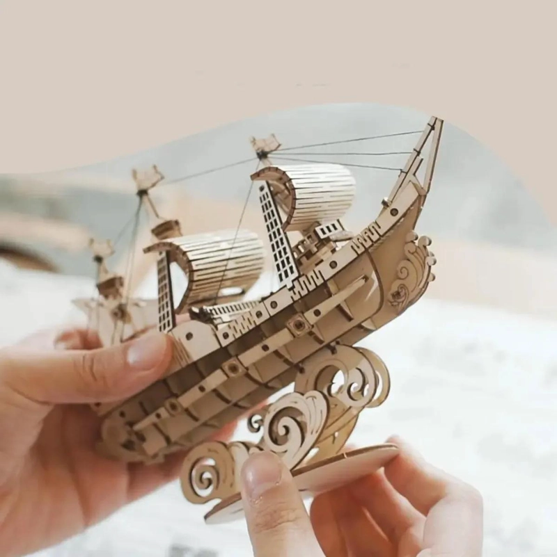 PUZZLE 3D BARCO MERCANTE SAILING SHIP DE MADERA - 5